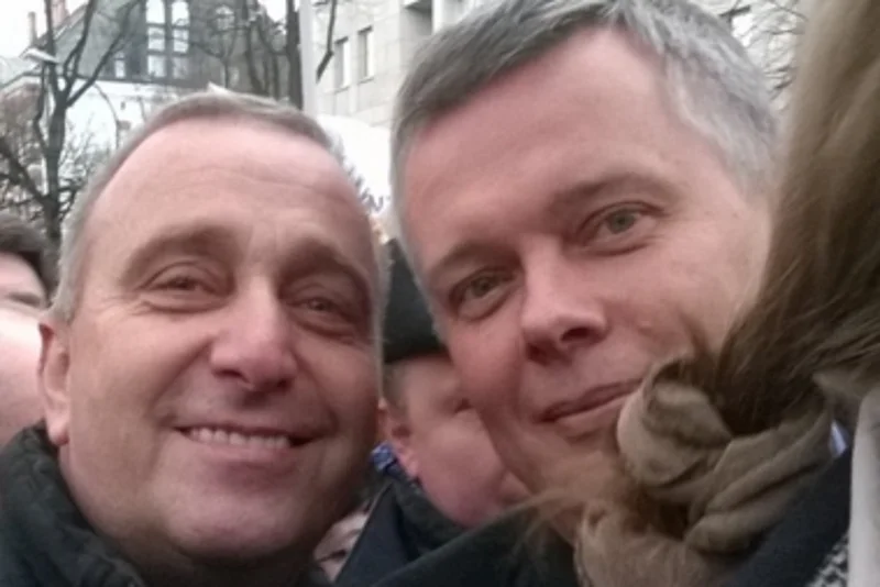 Grzegorz Schetyna i Tomasz Siemoniak na sobotnim marszu.