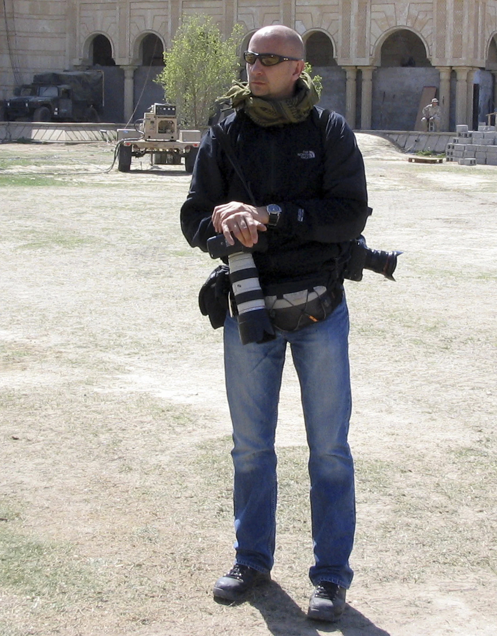 Autor w bazie wojskowej w Ramadi.