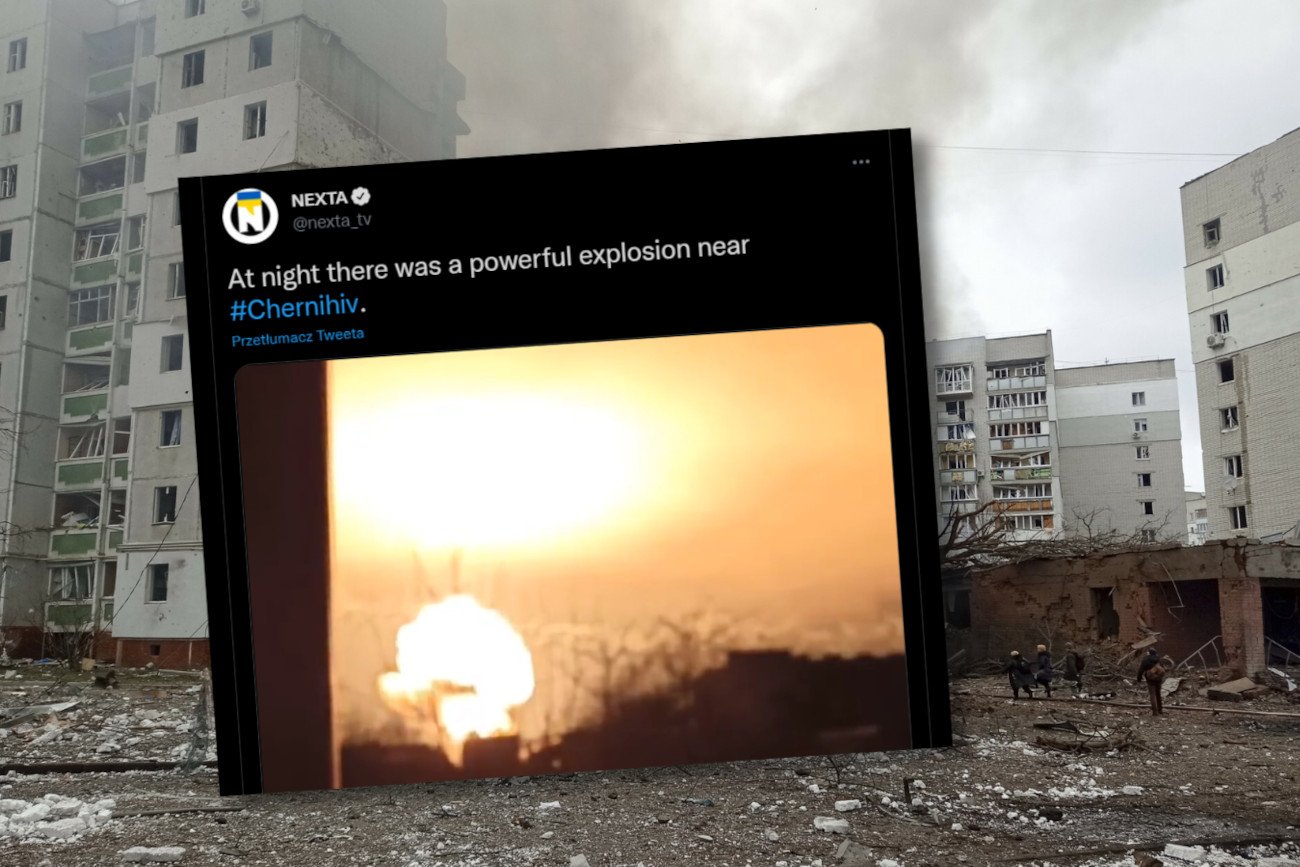 Potężna eksplozja w pobliżu Czernihowa. Pokazano przerażające nagranie.