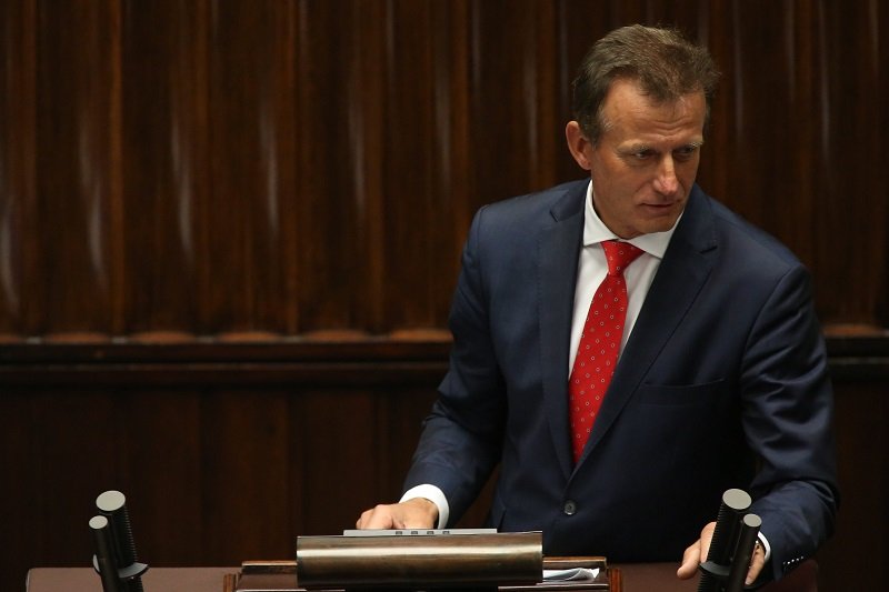 Zbigniew Ajchler podczas jednego z przemówień w Sejmie.