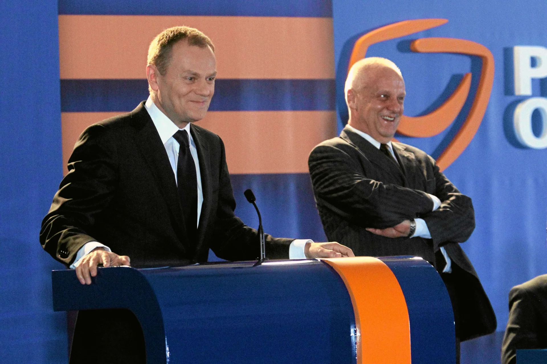 Donald Tusk i Stefan Niesiołowski na obradach Rady Krajowej Platformy Obywatelskiej