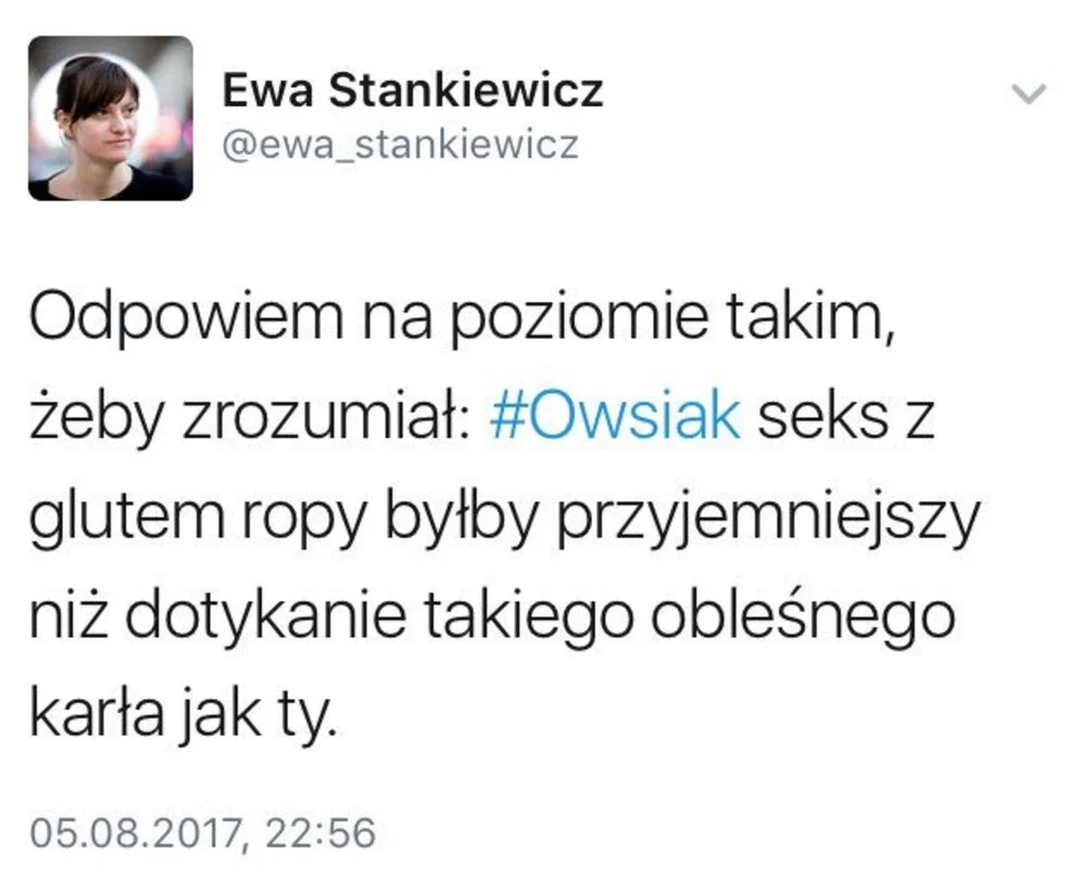 Post, który Ewa Stankiewicz usunęła. Nie dziwimy się.