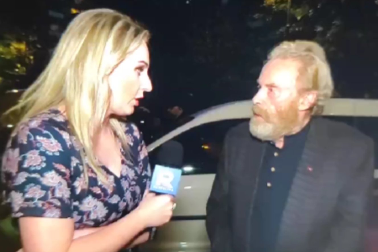 Olbrychski na wieczorze wyborczym KO. Spiął z się z reporterką Republiki.