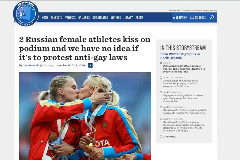 Dwie rosyjskie biegaczki pocałowały się odbierając na podium zdobyte medale. Wedle wielu komentatorów było to coś więcej, niż zwykły wybuch radości.