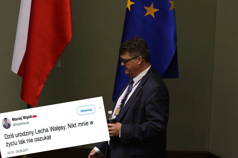 Nocne wojowanie Macieja Wąsika z Lechem Wałęsą skończyło się przypomnieniem kradzieży paliwa.