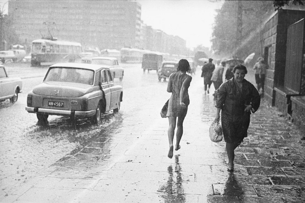 Ulewa na ulicy Puławskiej, 1968.