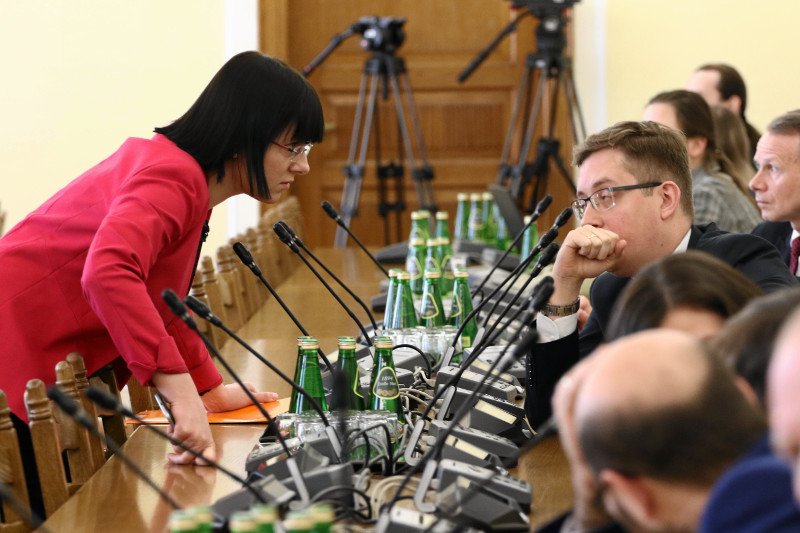 Komisja Polityki Społecznej i Rodziny nie zajęła się 11 kwietnia projektem "Zatrzymać aborcję". Na zdjęciu: Kaja Godek podczas posiedzenia Komisji Sprawiedliwości.