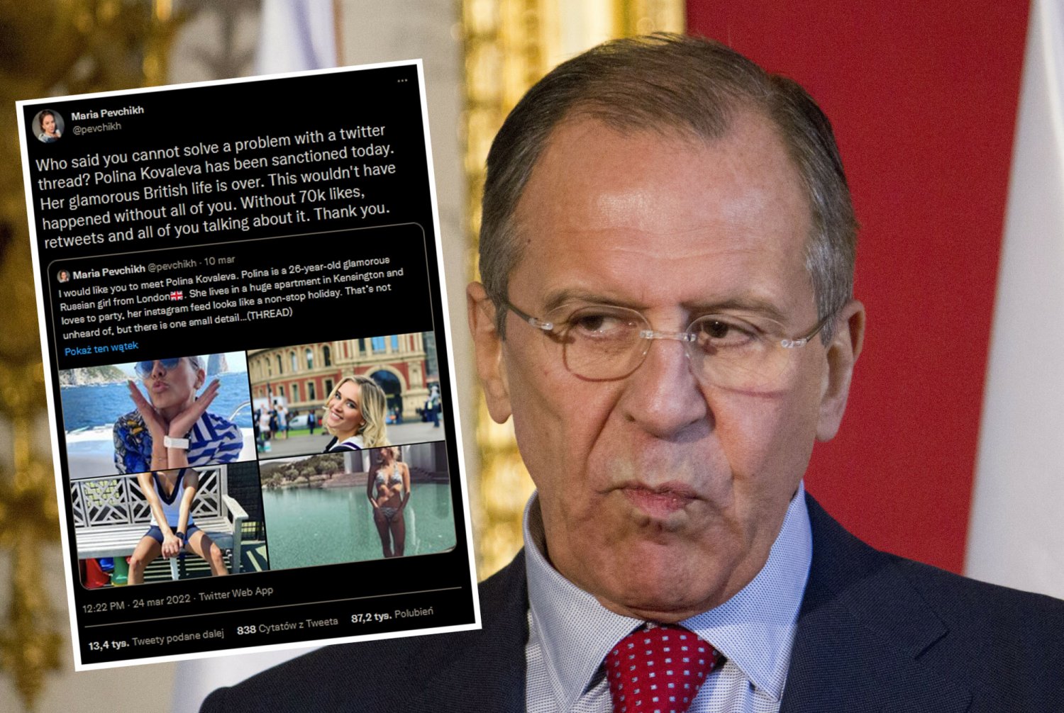 Brytyjczycy objęli sankcjami pasierbicę Ławrowa.