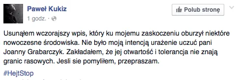 Poseł Kukiz "przeprasza"