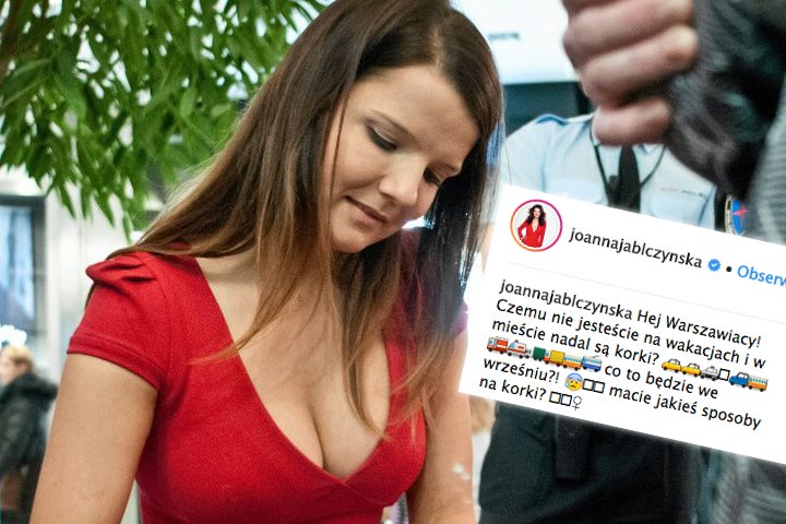 Aktorka Joanna Jabłczyńska pyta Warszawiaków, czemu nie wyjechali na wakacje. Przeszkadzają jej korki.