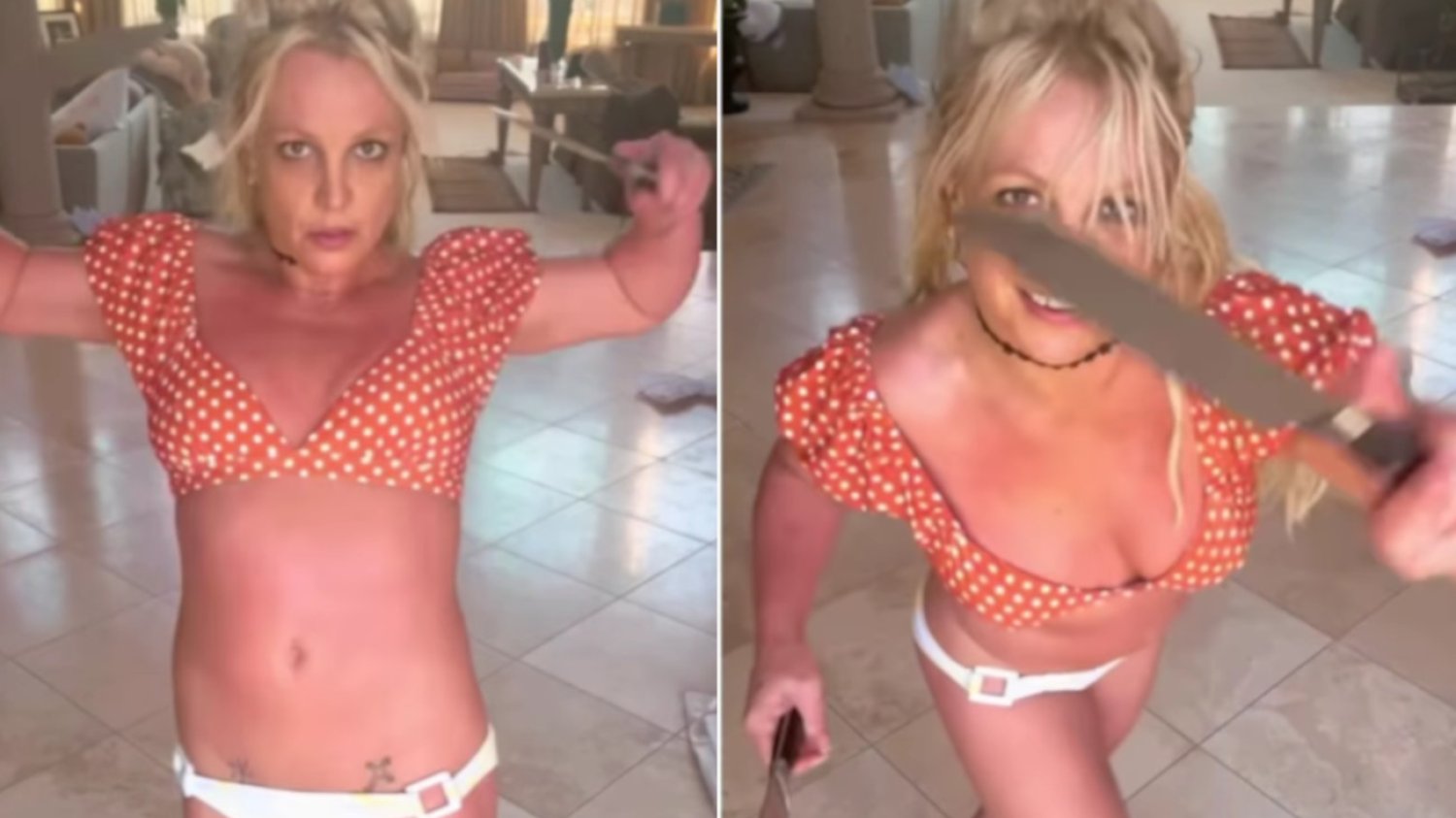 Britney Spears wymachiwała nożami na nagraniu.