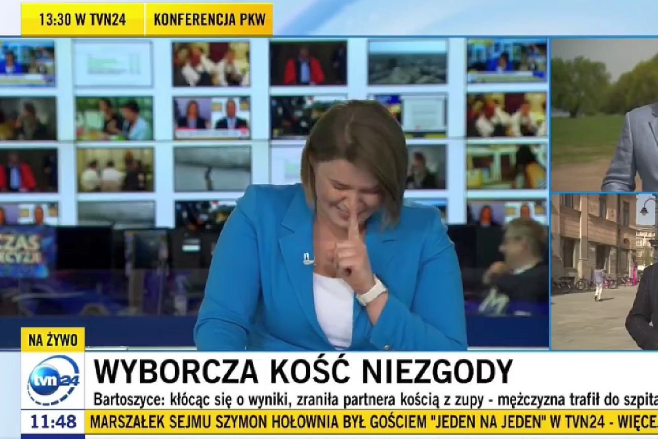 Prowadząca TVN24 nie umiała zachować powagi, słysząc o kuriozalnej, lecz tragicznej sytuacji