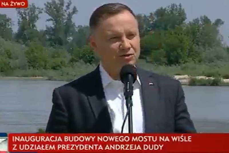 Andrzej Duda inaugurował budowę nowego mostu na Wiśle.