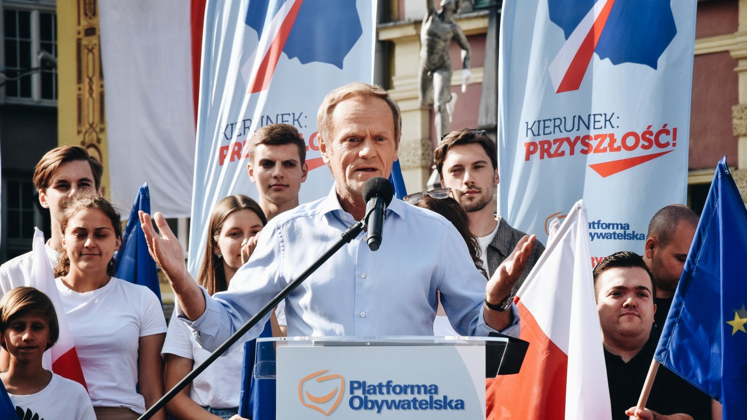 Donald Tusk na Długim Targu w Gdańsku w poniedziałkowe popołudnie wygłosił żywiołowe przemówienie.