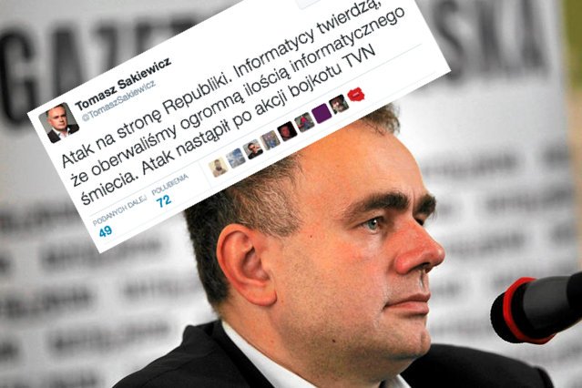 Tomasz Sakiewicz poinformował na Twitterze o ataku spamerów na TV Republikę.