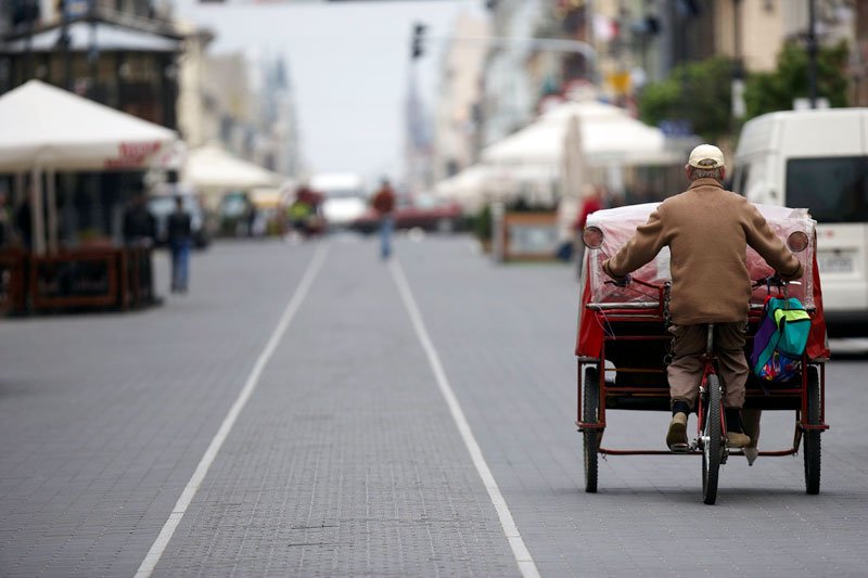Łodź, ulica Piotrkowska.