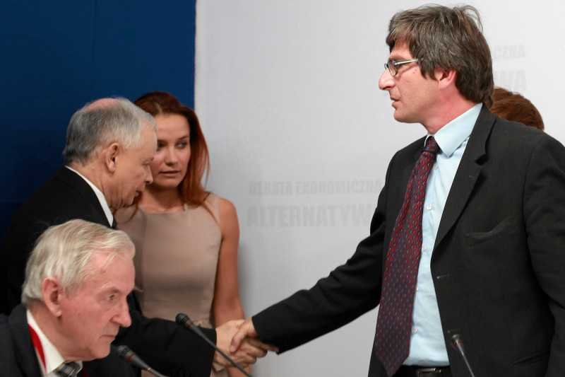 Krzysztof Skowroński, prezes SDP i Jarosław Kaczyński na debacie ekonomicznej PiS