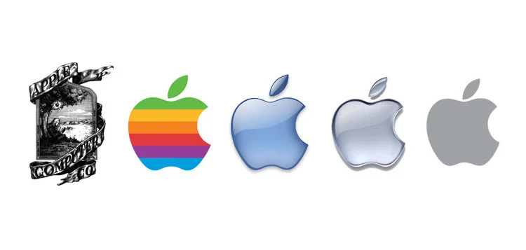 Słynne, proste w swoim designie jabłuszko firmy Apple przeszło dość dużą transformację.