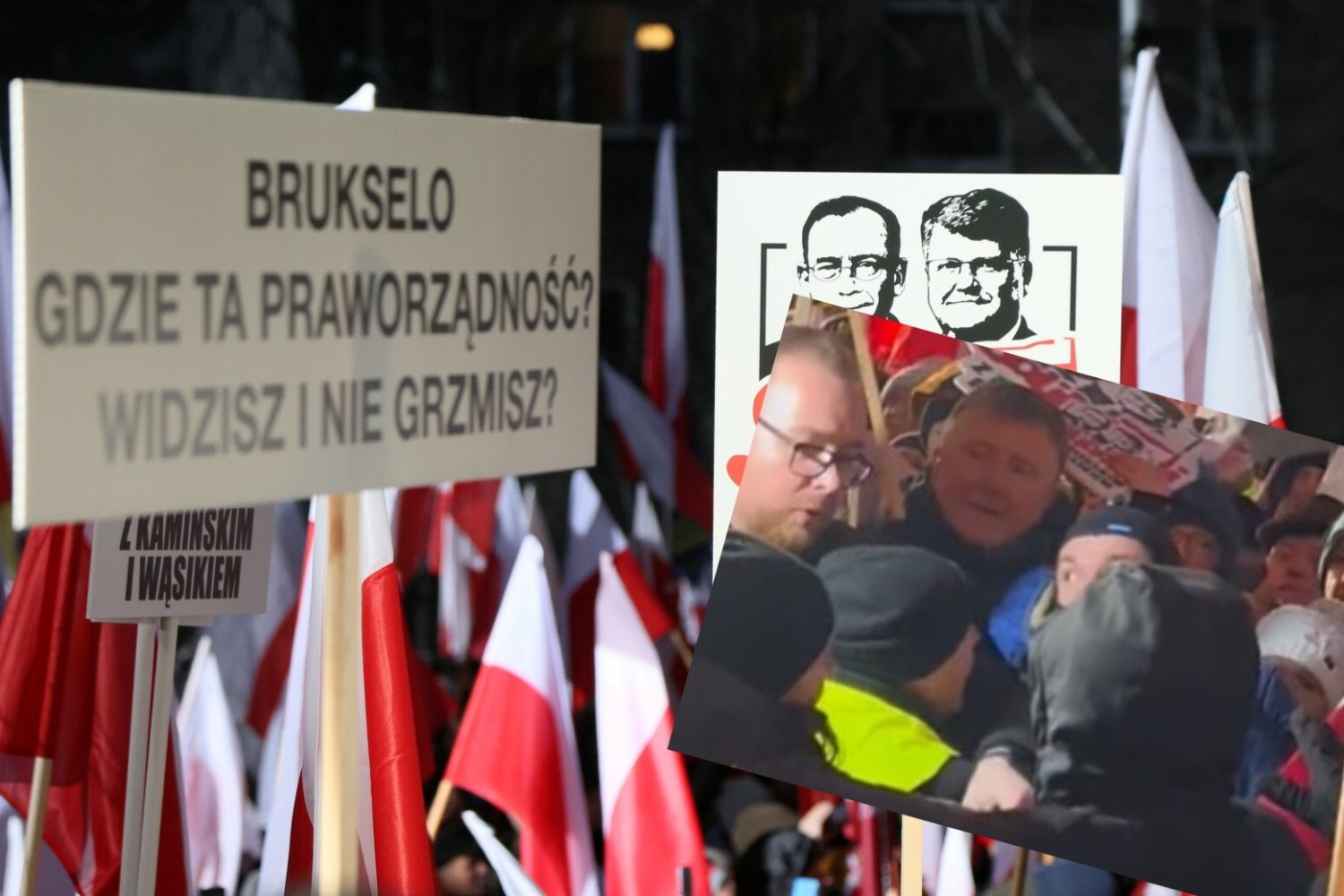 Incydent na marszu Kaczyńskiego w Warszawie. Jest nagranie szarpaniny.