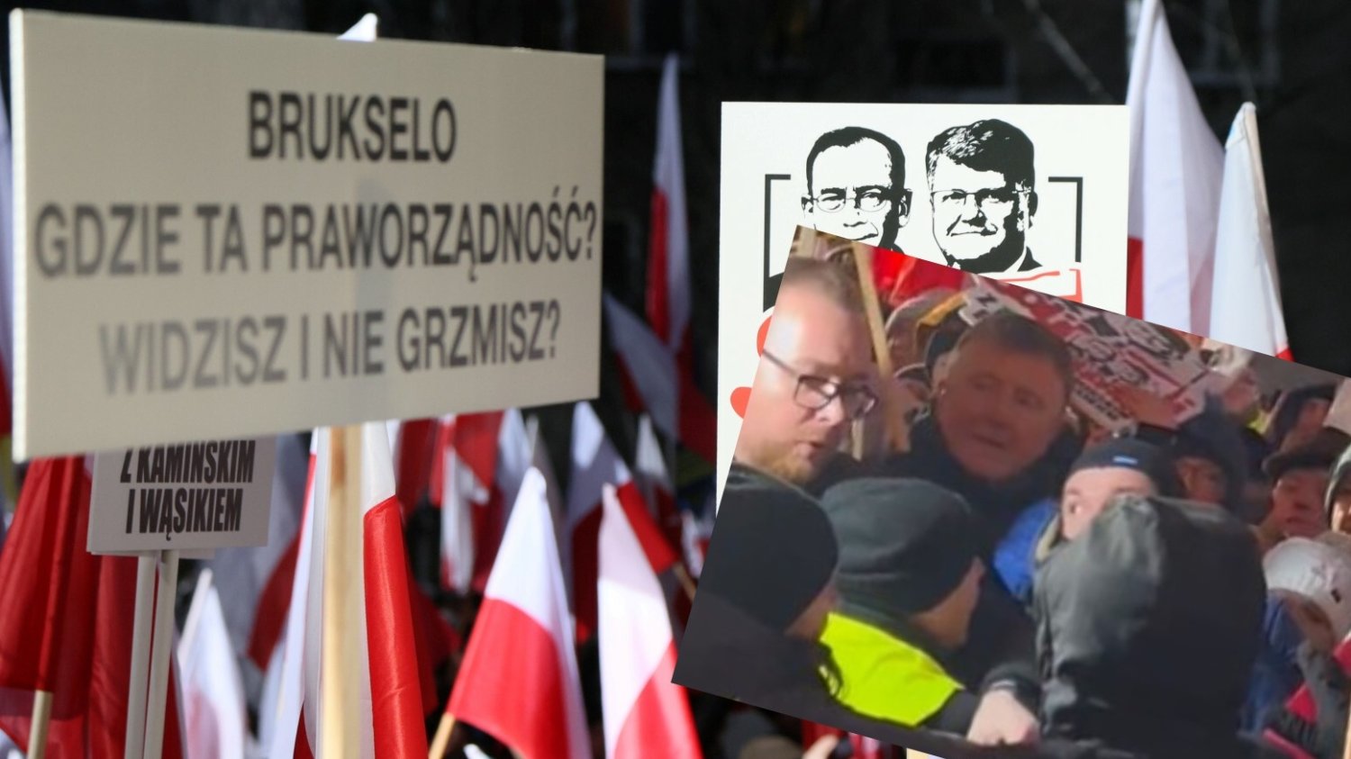 Incydent na marszu Kaczyńskiego w Warszawie. Jest nagranie szarpaniny.