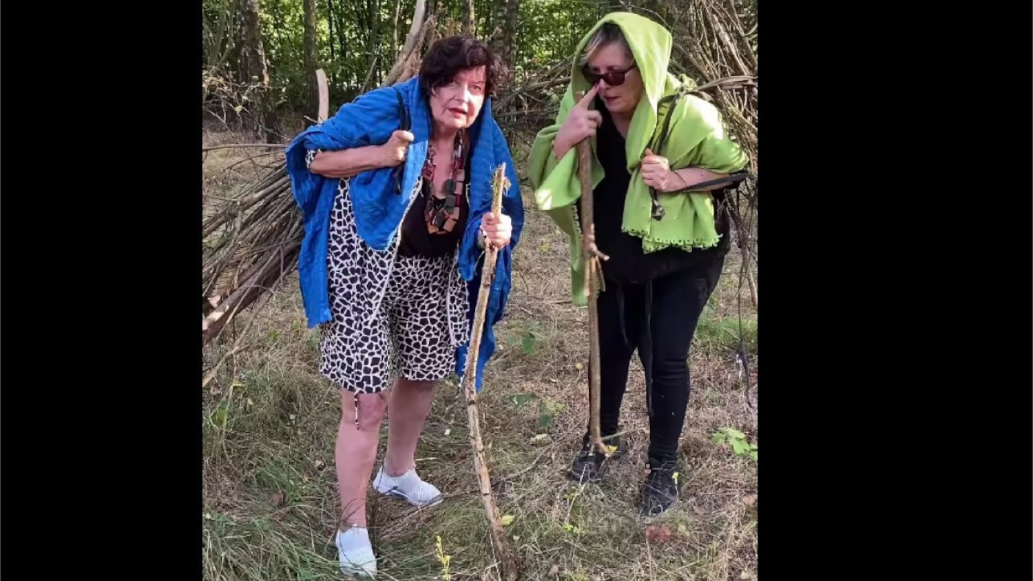 Joanna Senyszyn nagrała film, jak zbiera chrust w lesie.