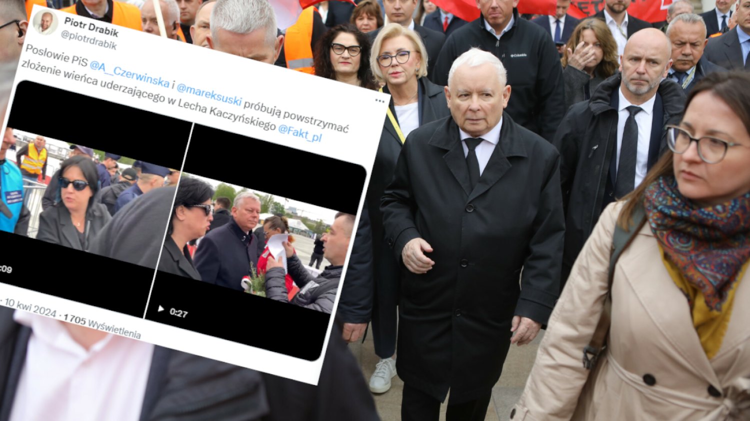 Incydent pod pomnikiem smoleńskim. Interweniował Marek Suski.