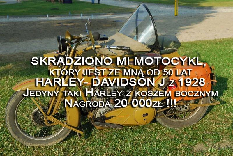 Zaginiony Harley Davidson.