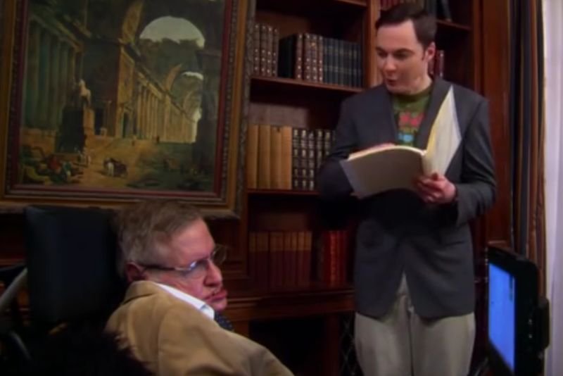 Profesor Stephen Hawking na planie serialu "Teoria wielkiego podrywu".