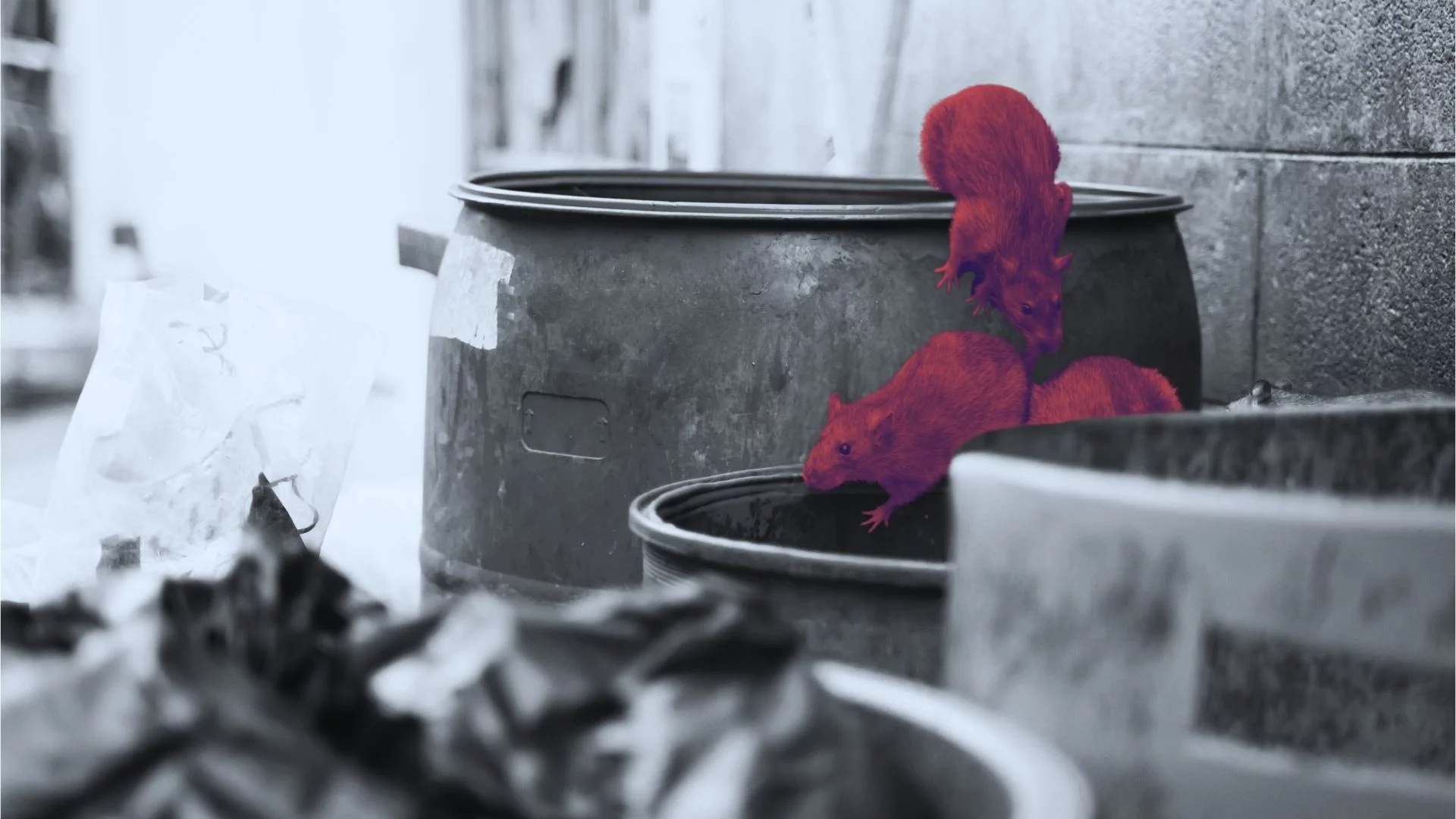 Szczury wykorzystują otwarte śmietniki, tam mogą znaleźć jedzenie Szczury w śmietniku