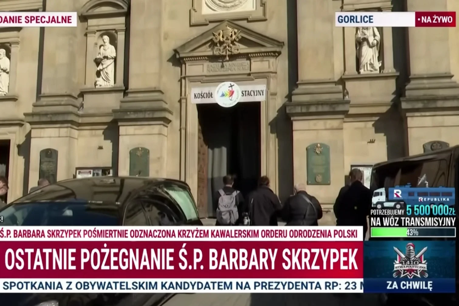 Skrin z relacji TV Republika.