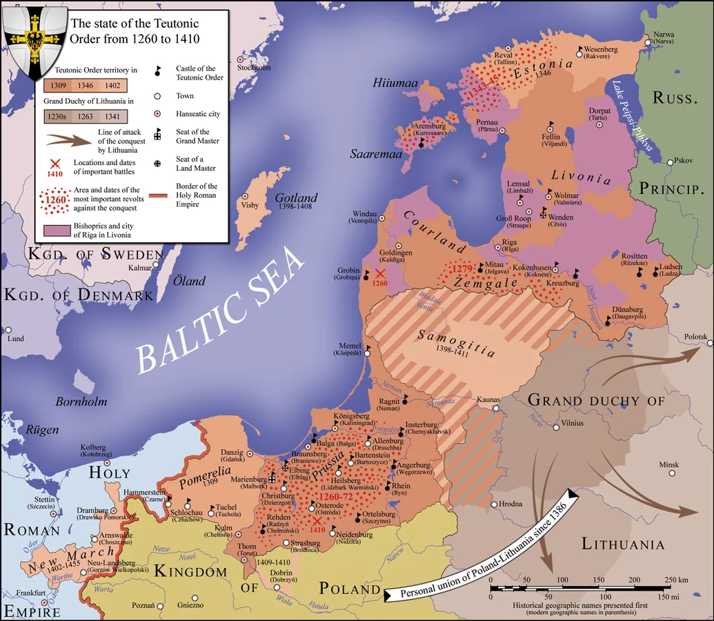 Rozwój państwa zakonu krzyżackiego w latach 1260-1410.