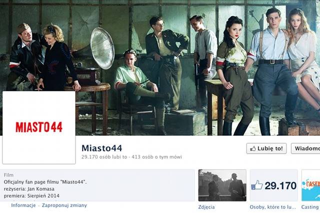 "Miasto44" ma już oficjalny profil na Facebooku. Premierę filmu o Powstaniu Warszawskim zaplanowano na 2014 rok
