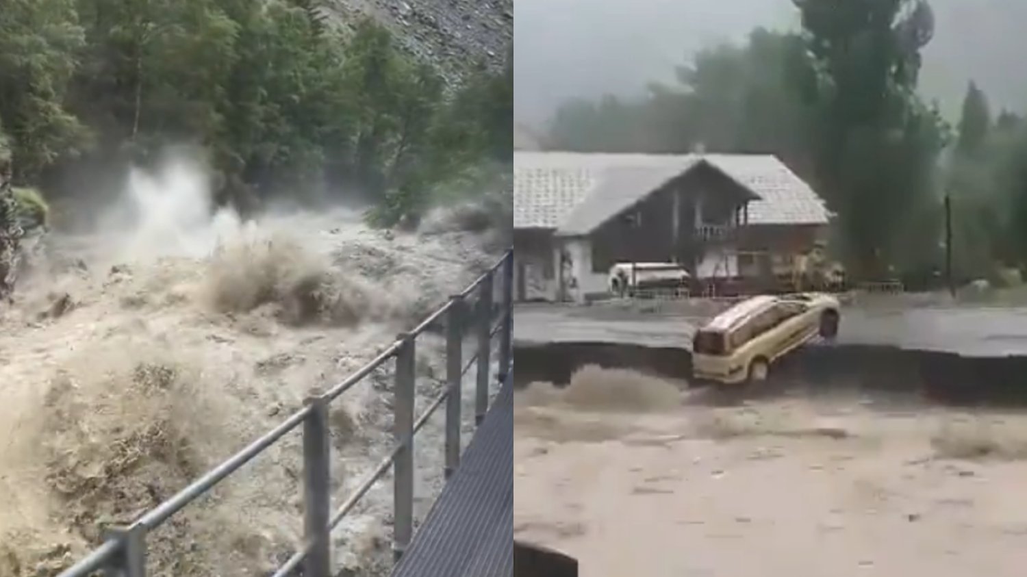 Potężne powodzie w szwajcarskich i francuskich Alpach [WIDEO]