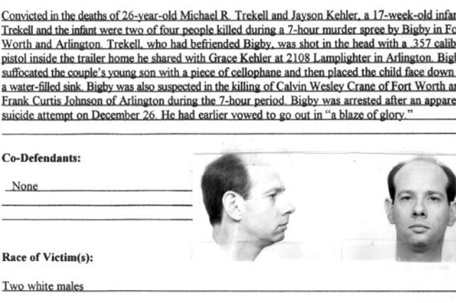 James Eugene Bigby to ostatnia osoba zabita przez stan Texas. Karę śmierci dostał za zamordowanie dwóch ludzi.