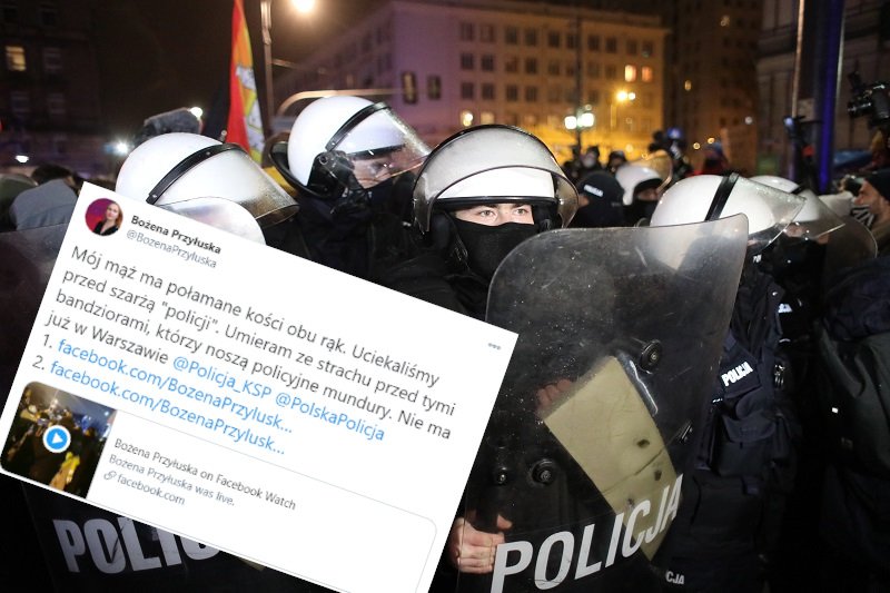 Mąż Bożeny Przyłuskiej ucierpiał na Strajku Kobiet.