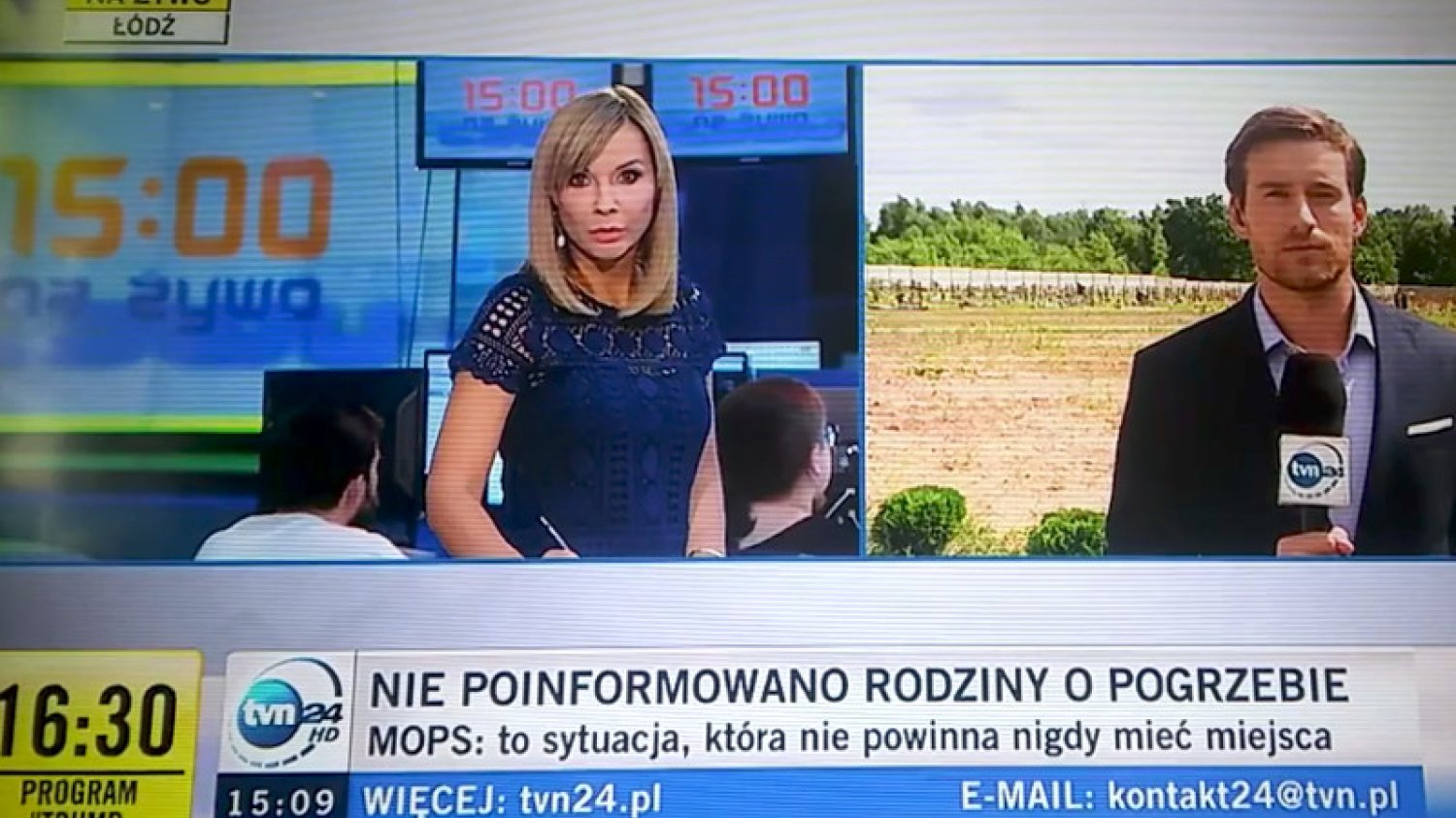 Reporter "zaciął się" podczas występu na żywo i trzeba  było przerwać relację.