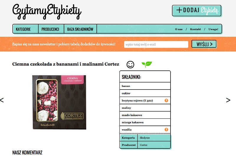 "Ile kalorii ma...?" - takie pytanie na zakupach pada zbyt często. Nawet ważniejsza jest lista składników, o czym stara się przekonywać autorka strony czytamyetykiety.pl