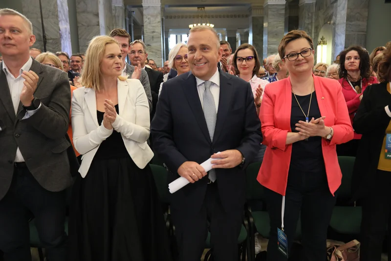 Forum programowe Koalicji Obywatelskiej. Od lewej: Tomasz Siemoniak, Barbara Nowacka, Grzegorz Schetyna i Katarzyna Lubnauer.