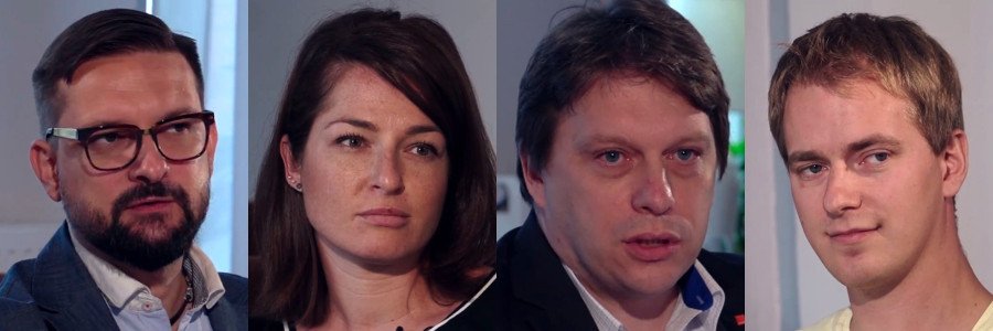 Od lewej: Miłosz Brzeziński, Patrycja Piasny, Janusz Kierlandczyk i Wiktor Schmidt