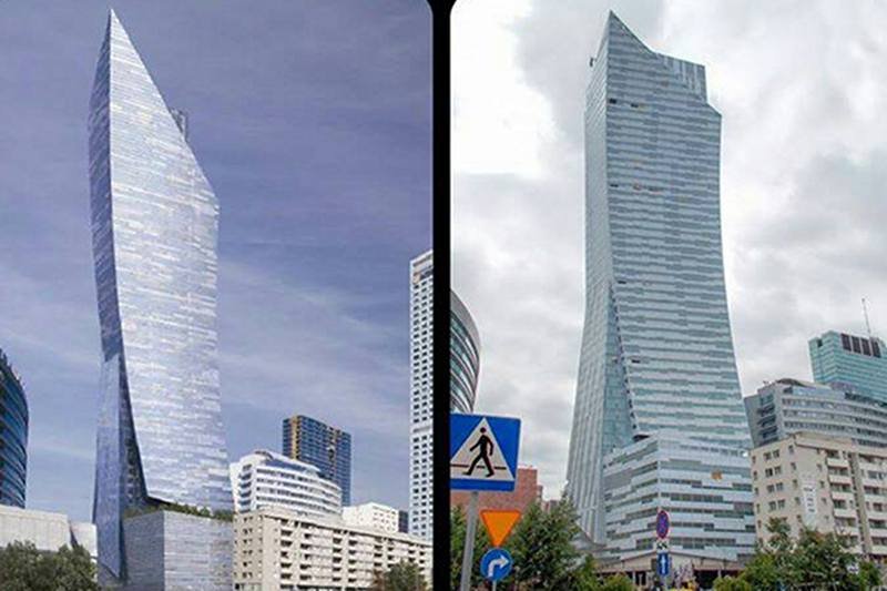 Internauci śmieją się z wykonania Żagla Libeskinda. Architekt: Skala różnic jest ogromna