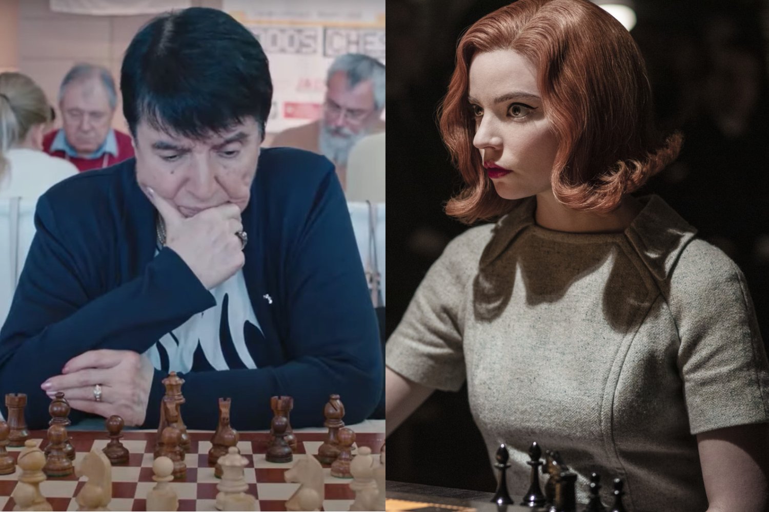 Nona Gaprindaszwili i Beth Harmon z "Gambita królowej"