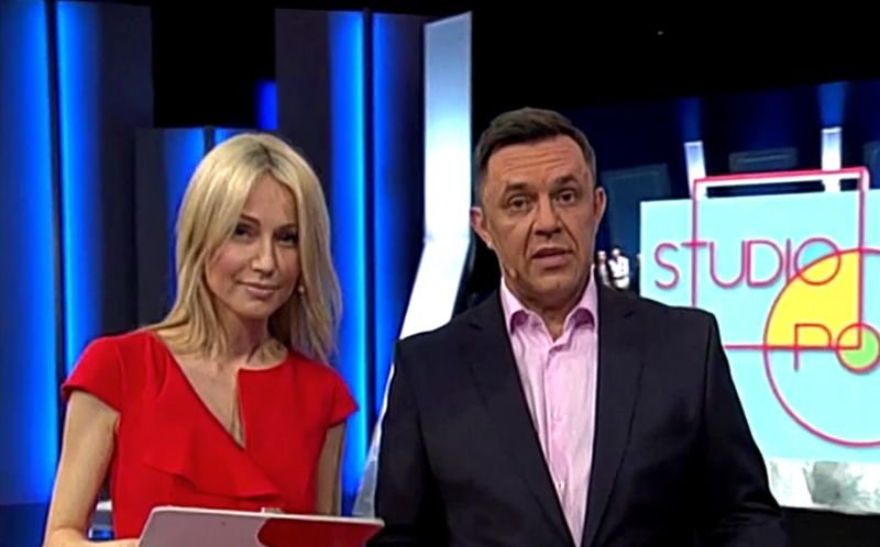 Magdalena Ogórek i Jacek Łęski, prowadzący "Studio Polska" natychmiast na antenie odcięli się od antysemickich wpisów, które pojawiły się na pasku w TVP Info.