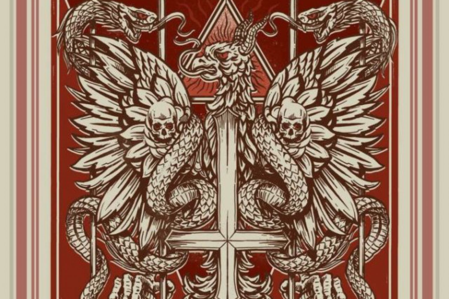 Taka grafika promuje trasę koncertową Behemotha - Rzeczpospolita Niewierna.