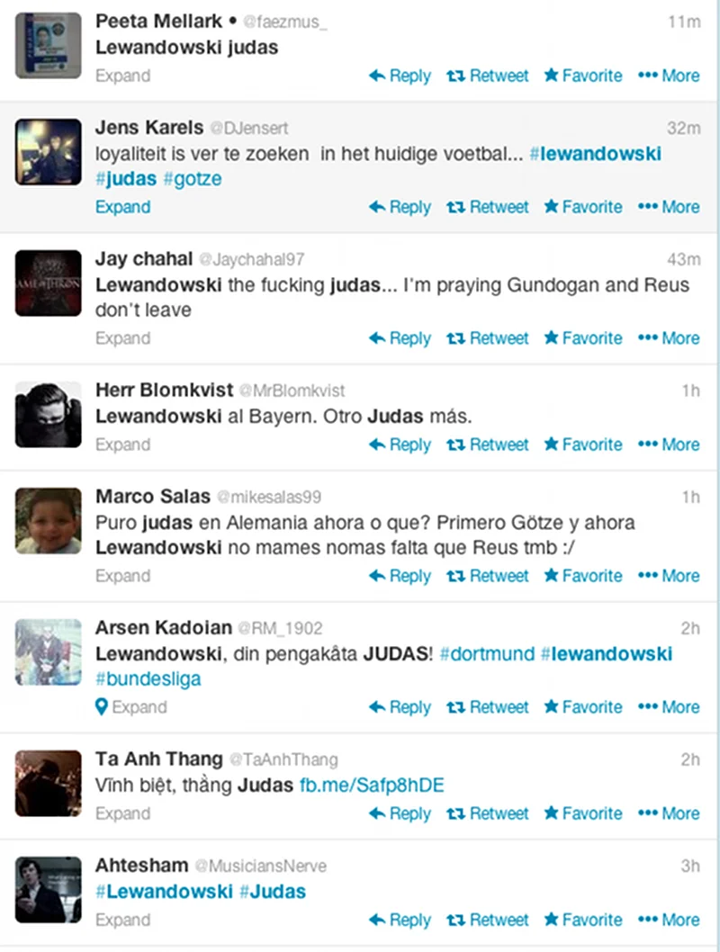 Użytkownicy Twittera nazywają Lewandowskiego Judaszem