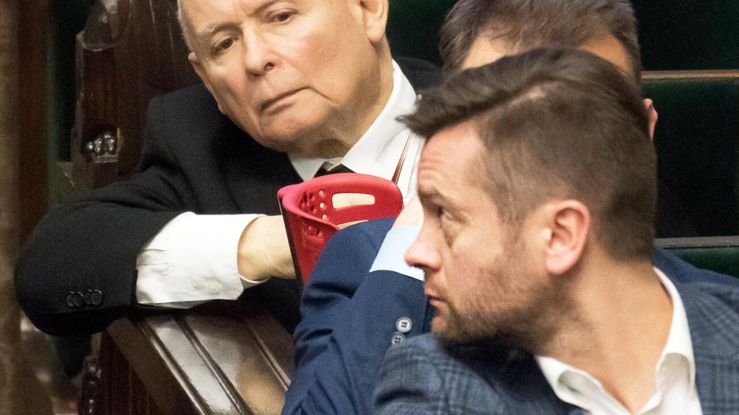 Kamil Bortniczuk i Jarosław Kaczyński w Sejmie