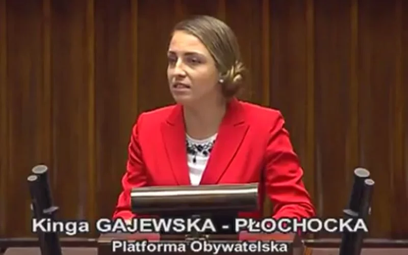 Kinga Gajewska, posłanka PO, podczas dzisiejszego przemówienia w Sejmie
