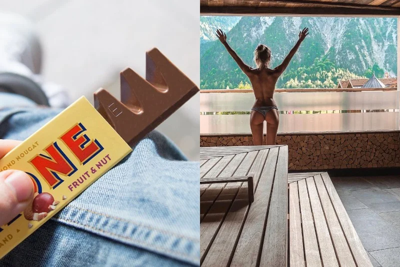 "Toblerone tunnel" to nowy trend podbijający Instagram. Chodzi o trójkątną przestrzeń tworzącą się między górną częścią ud