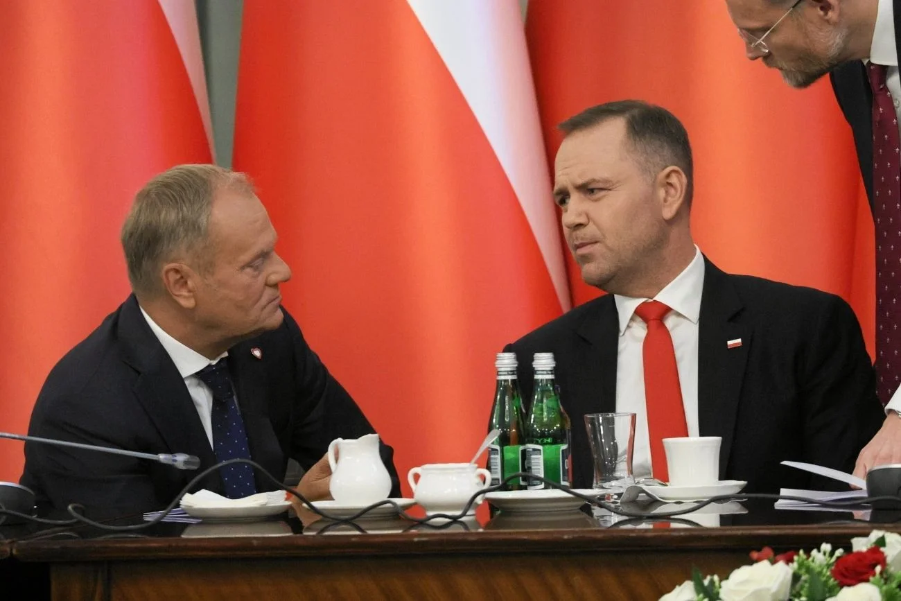 Nawrocki przerwał przemowę Tuska.
