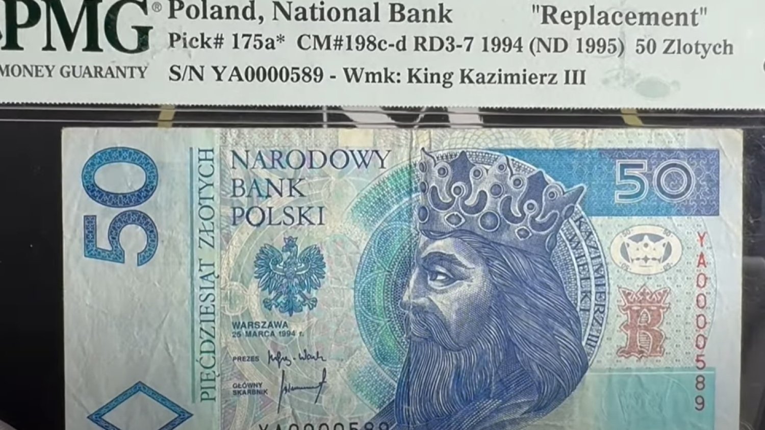 50 zł z serii YA z 1994 roku jest wart fortunę.