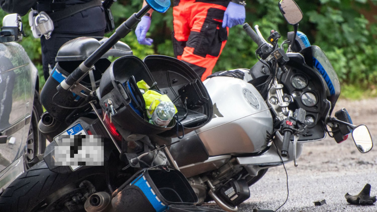 wypadek motocyklowy w Marysinie Wawerskim w Warszawie